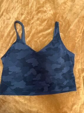 Lululemon Dark Grey and Black Camo V-Neck Crop Tank